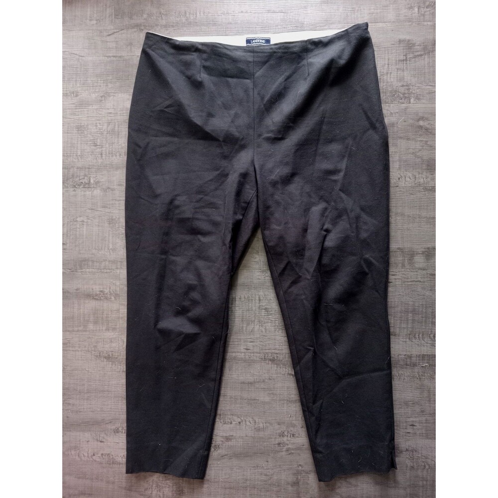 Lands' End Black Side Zip Mid-Rise Slim Leg Business Pants Size 18